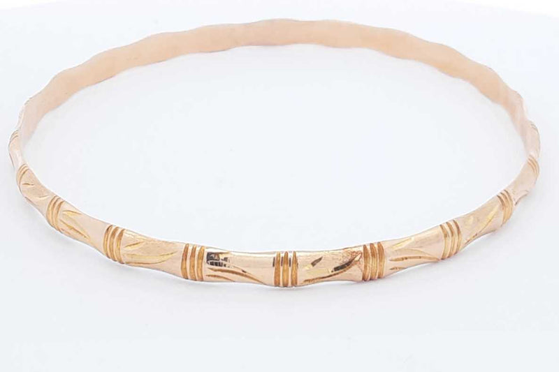 14k Yellow Gold Bamboo Bangle Bracelet 15 Grams Eb1224wrxdu