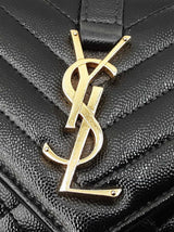 Yves Saint Laurent Envelope Shoulder Bag In Black Matelassé Leather Fw0425czxdu