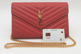 Yves Saint Laurent Cassandre Quilted Leather Envelope Chain Wallet Eb0526clrsa