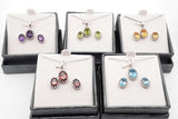 Set Of 5 Gemstone Ensemble Sets In Sterling Silver Eb0925crsa
