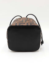 Fendi Mini Mon Tresor Bucket Bag In Zucca Embossed Calfskin Leather Fw0426przdu