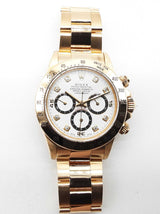 Rolex 16528 40 Daytona 18k Gold White Diamond Dial Watch Dowrxzxde 144010018252