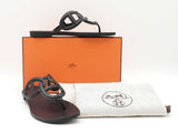 Hermès Egerie Chaine D'ancre Sandals In Black Tpu Rubber Size 7.5 Fw1026oxzdu
