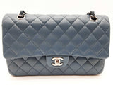 Chanel Medium Classic Double Flap Blue Quilted Leather Bag Do0825ixzxde