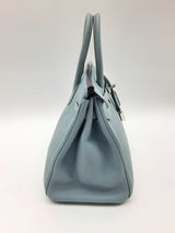 Hermes Birkin 25 Bleu Ciel Blue Togo Palladium Hardware Handbag Do1123lerxzde