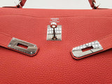 Hermes Kelly 40 Vermillion Red Clemence Palladium Shoulder Bag Do0523erxzde