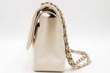 Chanel White Caviar Quilted Leather Double Flap Shoulder Bag Eb0126prxzsa