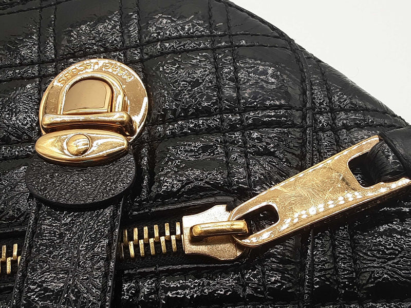 Marc Jacobs Ursula Black Quilted Patent Leather Hobo Bag Do0925rxde