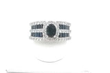14k White Gold 6.7 Grams Diamond & Blue Spinel Lady's Ring Size 9 Jr1225oexmia