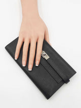Hermès Kelly Long Wallet In Black Epsom Leather Fw0726lozxdu