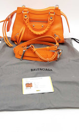 Balenciaga Neo Classic Mini Orange Leather Top Handle Bag Ebirxdu 144030006986