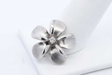 14k White Gold Flower Pendant Approx. 0.07ctw Center Diamond 5.14g Eb0824oxzsa