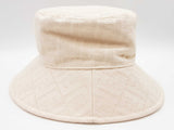 Fendi Ivory White Logo Cotton Bucket Hat Size M Do0725orxde