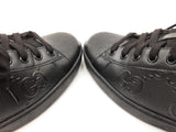 Gucci Ace Sneakers In Gg-embossed Perforated Black Leather Size 10.5 Fw0626lordu