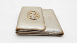 Gucci Gg Britt Compact Wallet Metallic Gold Leather Sd0326ezdu