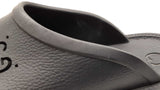 Gucci Perforated Gg Black Rubber Slip-on Sandals Size Us 7 Men's Fw1125lzxdu