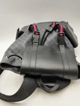 Gucci Gg Supreme Monogram Web Double Buckle Backpack Eb0125pxzsa