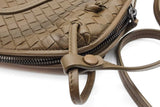 Bottega Veneta Nodini Intercciato Green Leather Crossbody Bag Eb0926pxzde