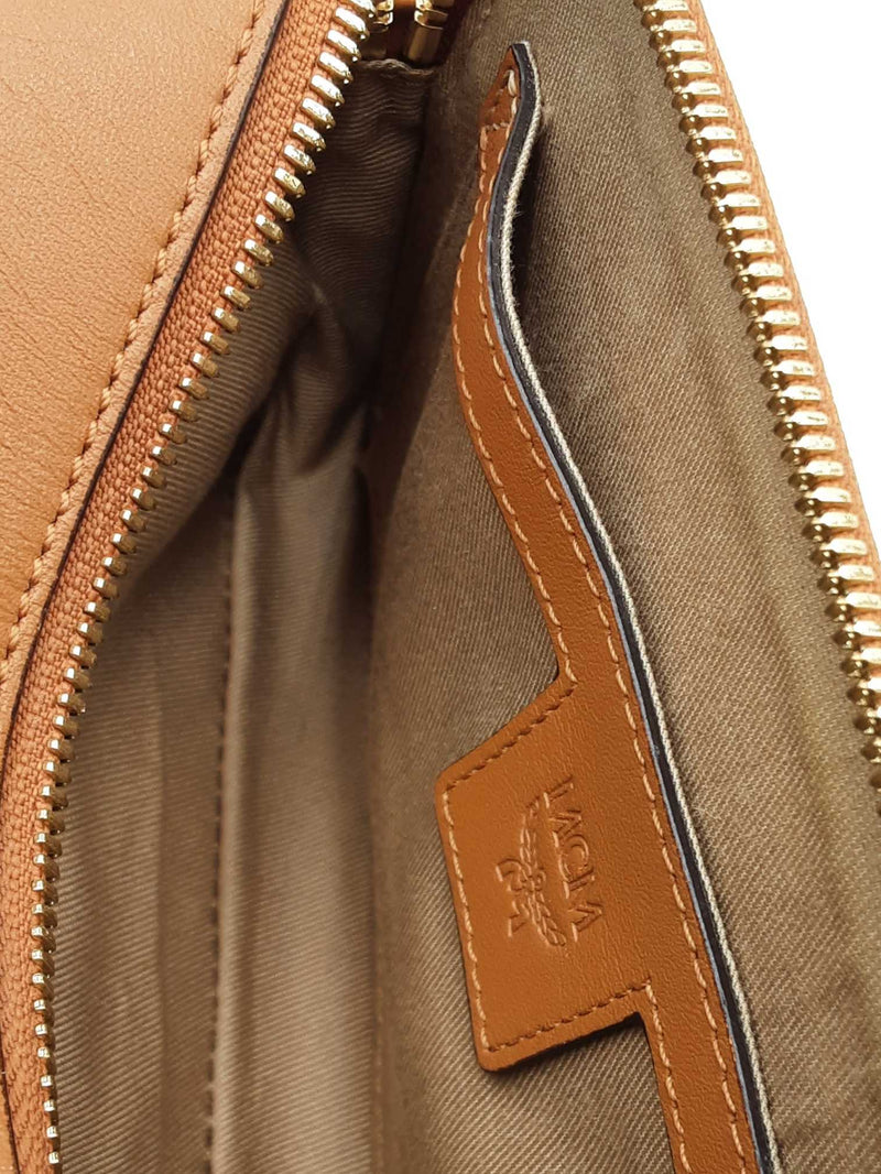 Mcm Cognac Visetos Camera Crossbody Bag Eb1125loxdu
