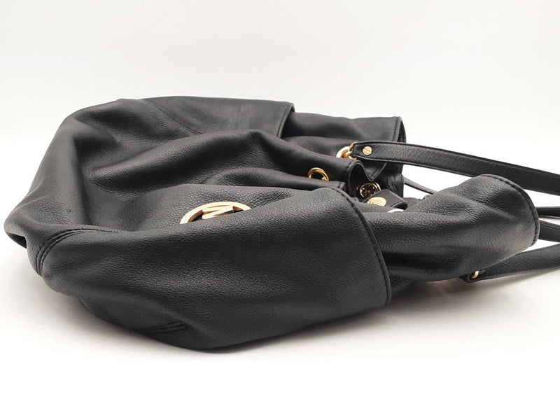 Michael Kors Jet Set Black Leather Hobo Bag Sd0625orsa