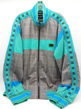 Dolce And Gabbana Gray Teal Blue Plaid Track Jacket Size 56 Do0826pxzde