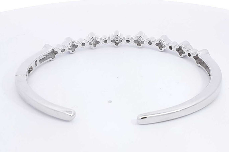 Approx. 1.17ctw Lab Grown Diamond Cuff Bracelet In Sterling 17.5g Eb1124lessa