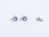 14k White Gold Purple Stone Stud Earrings 1.2 Grams Eb0624rxdu