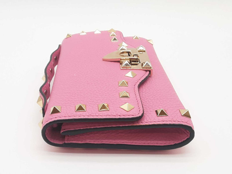 Valentino Garavani Rockstud Pink Calfskin Wallet Sd0925ozxde