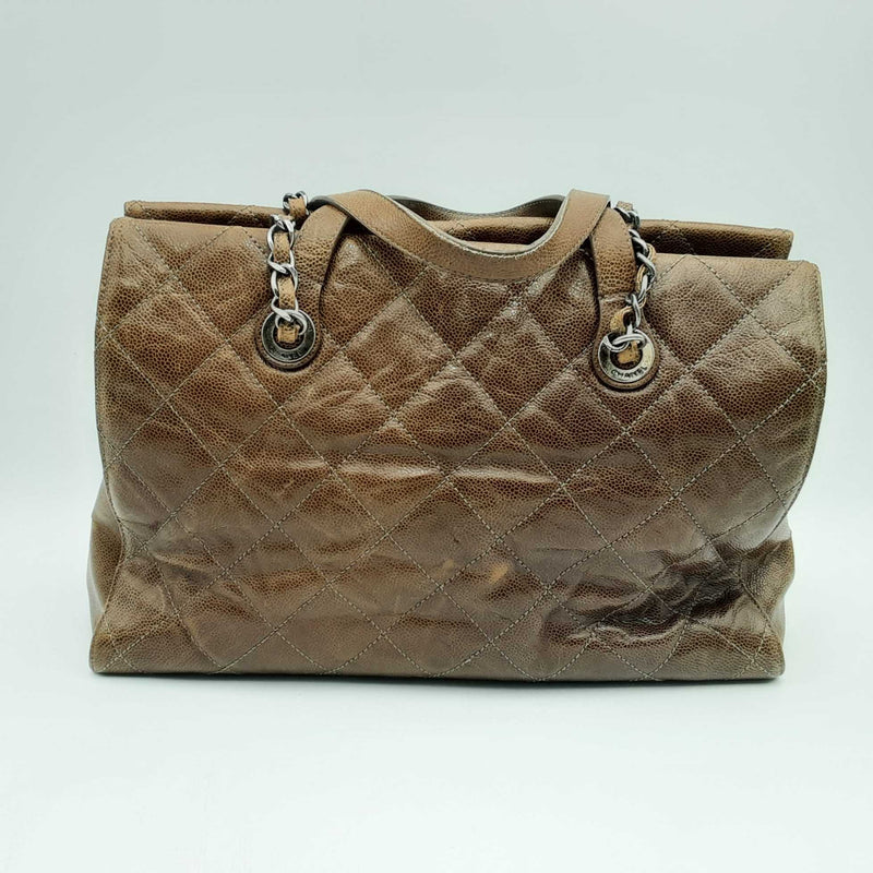 Chanel Crumpled Calfskin Quilted Cc Tote Hs0624pxzsa