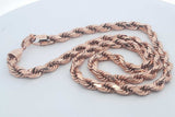 10k Rose Gold Rope Chain Necklace 65.2 Grams 20 Inch Eb1124lcxzsa