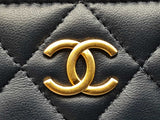Chanel Small Top Handle Vanity In Navy Blue Matelassé Lambskin Fw1025orxzdu