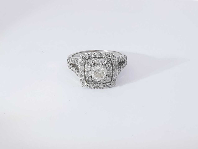 1.07 Cttw Diamond 10k White Gold Ring 5.9 Grams Size 9 Aa0625izxsa