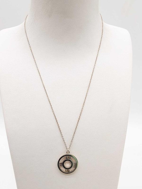 Tiffany & Co. Atlas 2003 Open Medallion 0.925 Silver 3.8g Chain 15.5 In Do0325lxzde