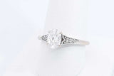 Oval Diamond Ring In 18k White Gold 3 Grams Size 8.75 Eb1224lexzdu