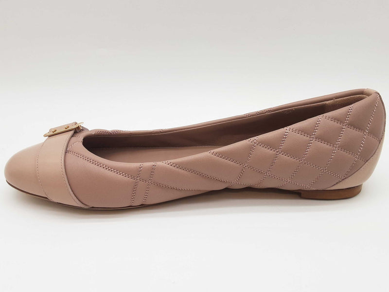 Burberry Avonwick Buckle Quilted Dusty Pink Leather Flats Size Eu 40 Do0525pxde