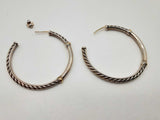 David Yurman Sterling Silver Push On Back Cable Hoop Earrings Do1223prxde