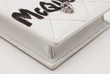 Alexander Mcqueen Quilted Leather Graffiti Logo Phone Case On Chain Eb0426oxzsa
