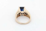 Blue Gemstone & Diamond 10k Yellow Gold Ring 6.5 Grams Size 7 Eb0926wrxsa