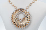 3.42cttw Diamond 14k Yellow Gold Spiral Pendant Necklace 18.9g 18 In Eb726lirxsa