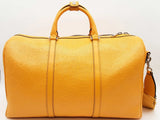 Gucci 625768 Gg Yellow Perforated Leather Weekender Duffle Bag Do1225przde
