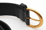 Gucci Black Leather Belt With Gold Tone Buckle Size 80/32 Eb0226lrxde