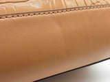 Michael Kors Reed Belted Deer Tan Croc Embossed Leather Satchel Bag Do0626wxde