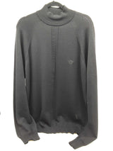 Versace Jeans Couture Black Knitted Mock Turtle Neck Sweater Do1025rxzde