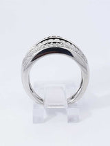 1.10 Cttw Diamond & 14k White Gold Five-row Ring 6.2 Grams Size 6.5 Fw0925pordu