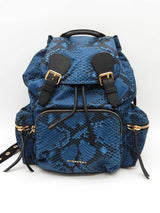Burberry Blue & Black Pythin Print Nylon Backpack Eb0126wxzde