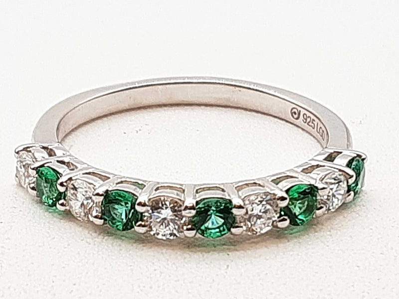 Lab Grown Diamonds Emeralds 0.925 Silver 1.9g Ring Size 7 Do0525pcde