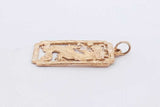 14k Yellow Gold Rectangle Dragon Pendant 2.4 Grams Eb0326lrxsa
