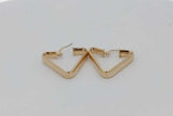 18k Yellow Gold Triangle Hoop Earrings 1.6 Grams Eb0926lorsa