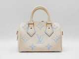 Louis Vuitton Speedy 20 In Latte & Candy Blue Giant Monogram Empreinte Leather