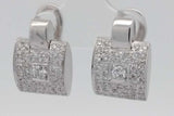 1.08cttw Diamond Omega Back Stud Earrings 18k White Gold 14 Grams Eb1026loxzsa